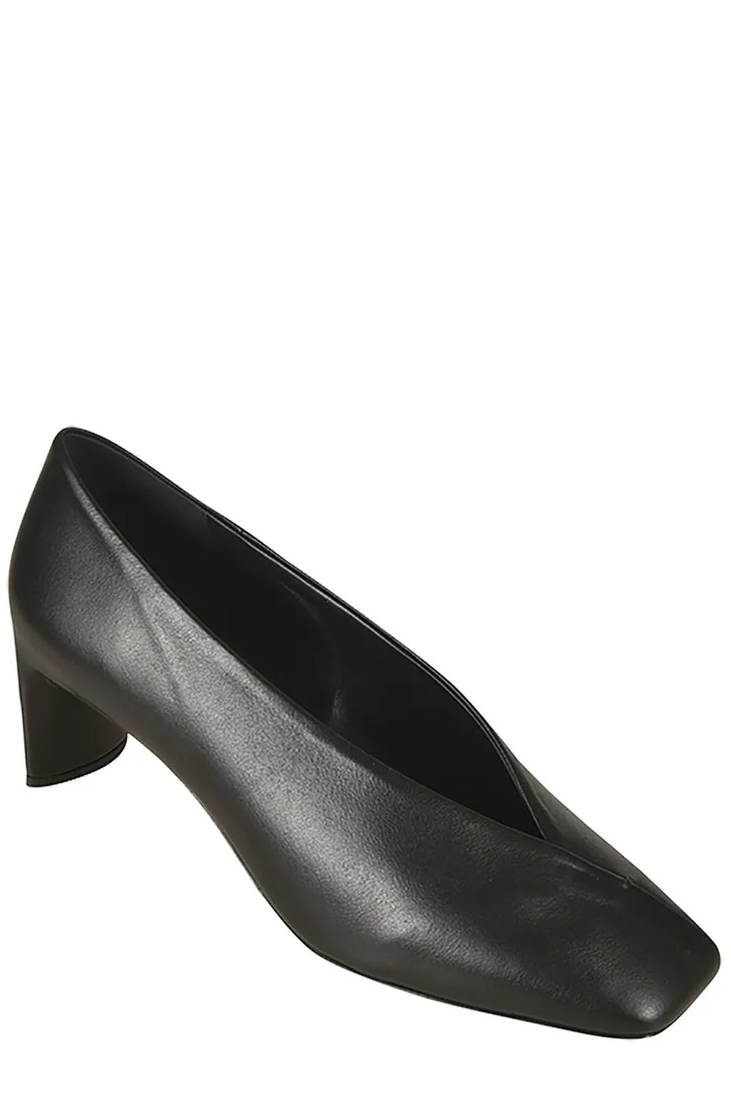 Del Carlo Square-Toe Mid-Heel Pumps