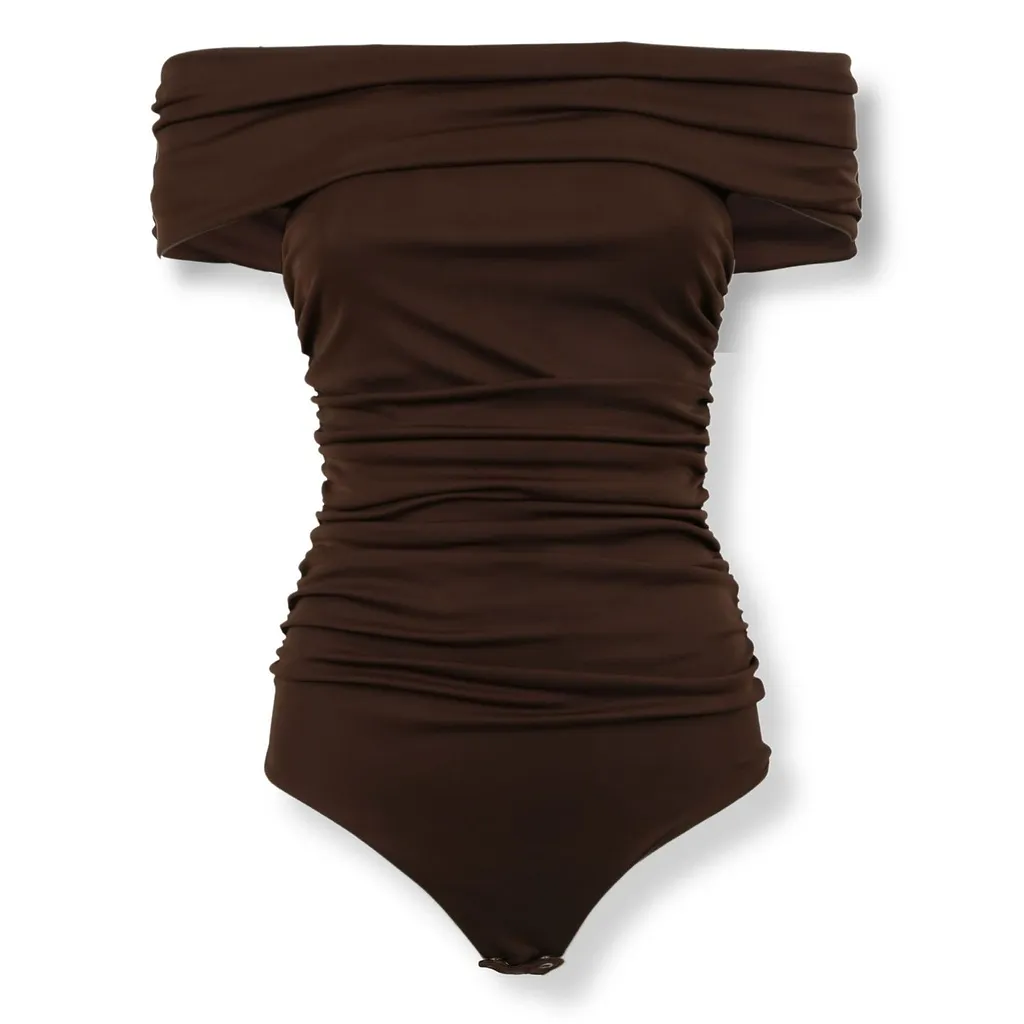 Ruched Off-Shoulder Bodysuit