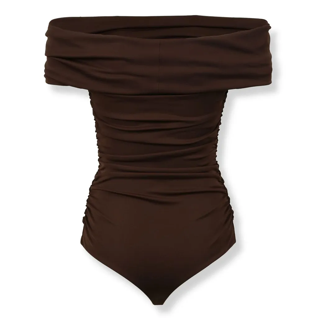 Ruched Off-Shoulder Bodysuit