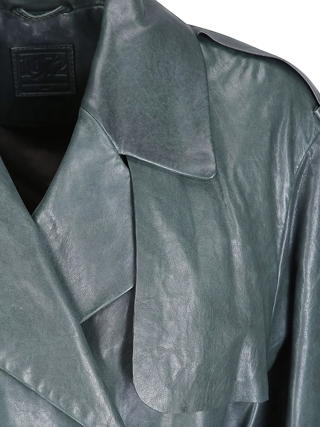 Belted Leather Trench Coat
