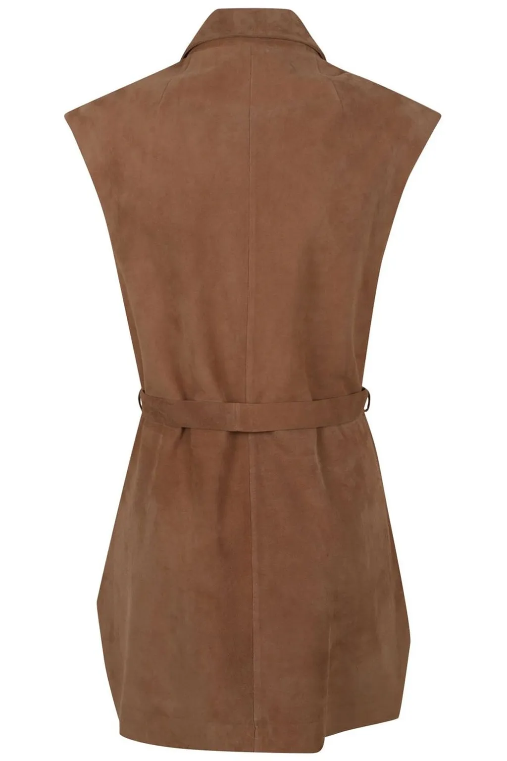 Belted Sleeveless Jacket