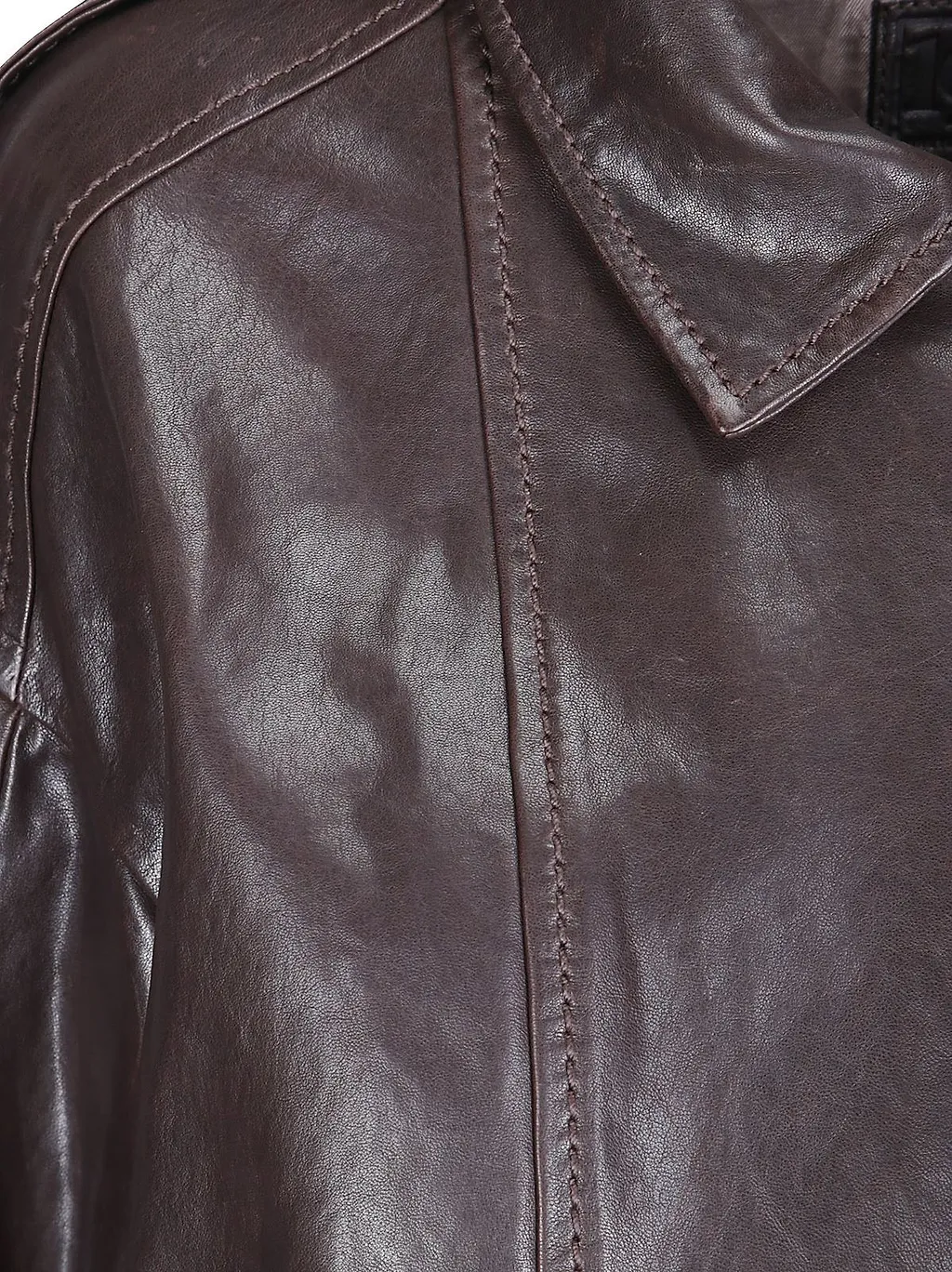 Desa 1972 Leather High Collar Bomber Jacket