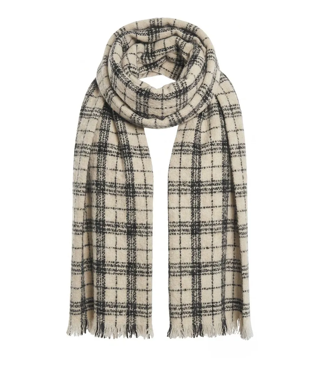 Destin Rasi Grande Check Pattern Scarf