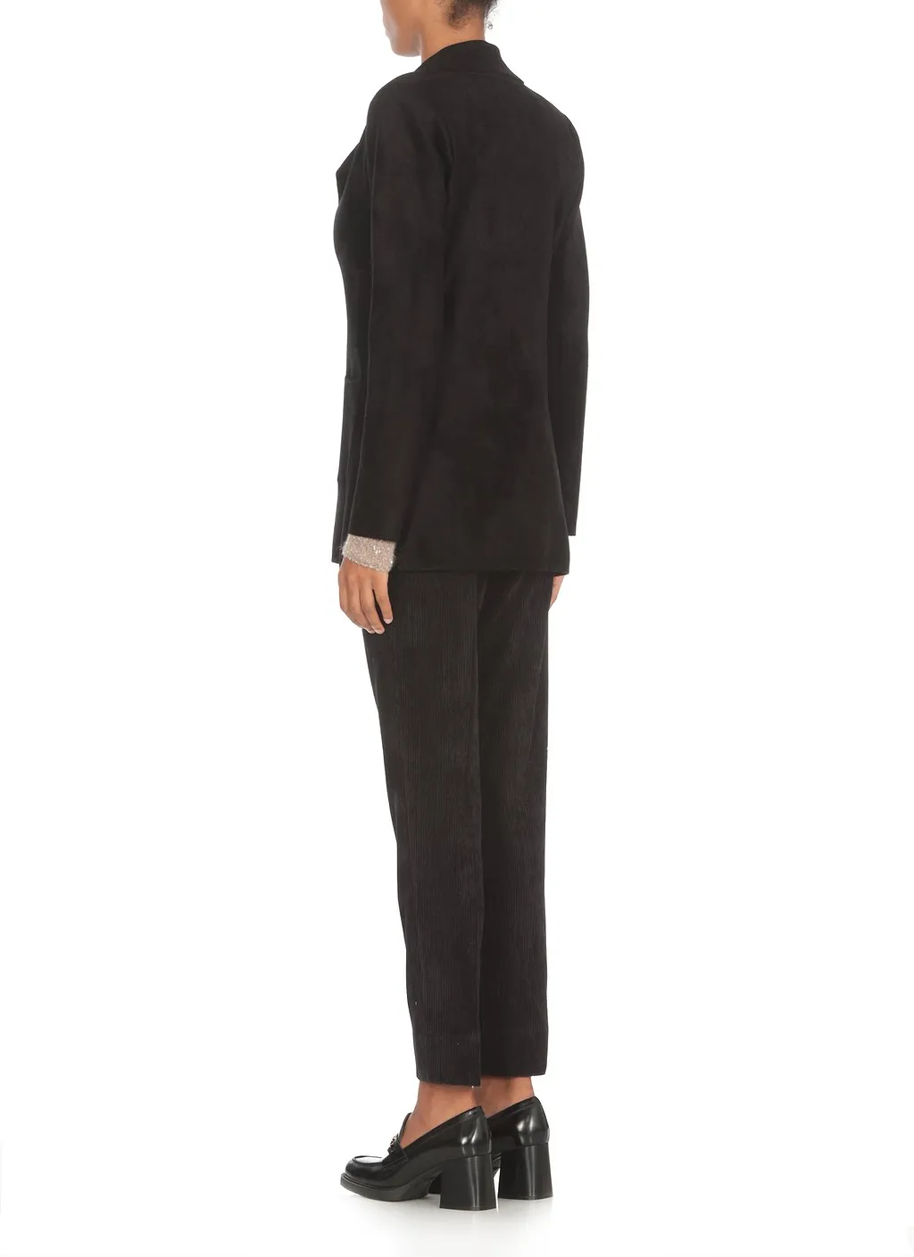 D.Exterior Single-Breasted Straight Hem Blazer