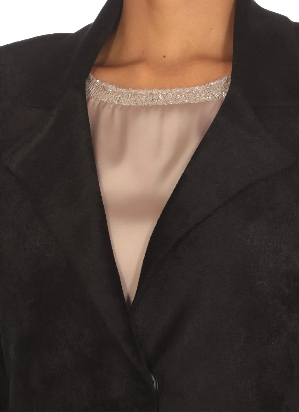 D.Exterior Single-Breasted Straight Hem Blazer