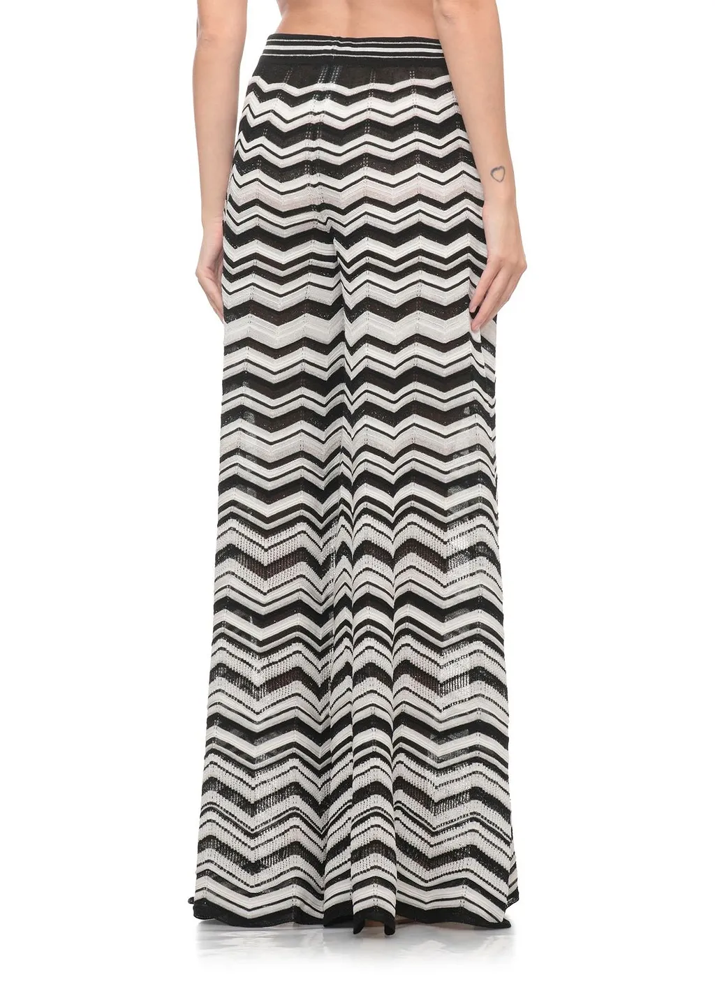 D.Exterior Zigzag Wide-Leg Pants