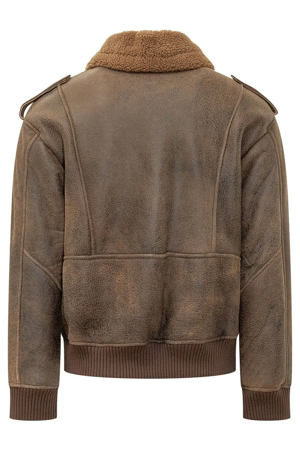 Shearling Collar Bomber Jacket
