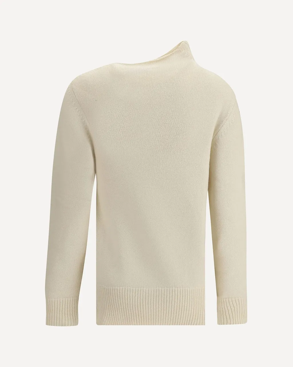 Asymmetric High Collar Knitted Sweater