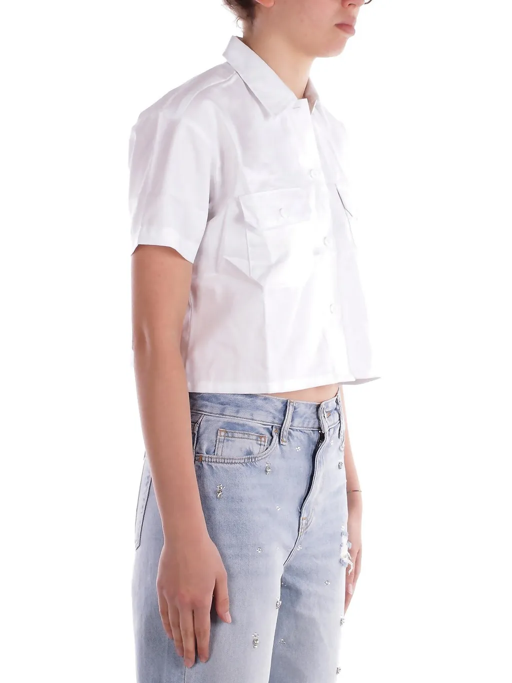 Dickies Logo Patch Short-Sleeved Cropped Shirt