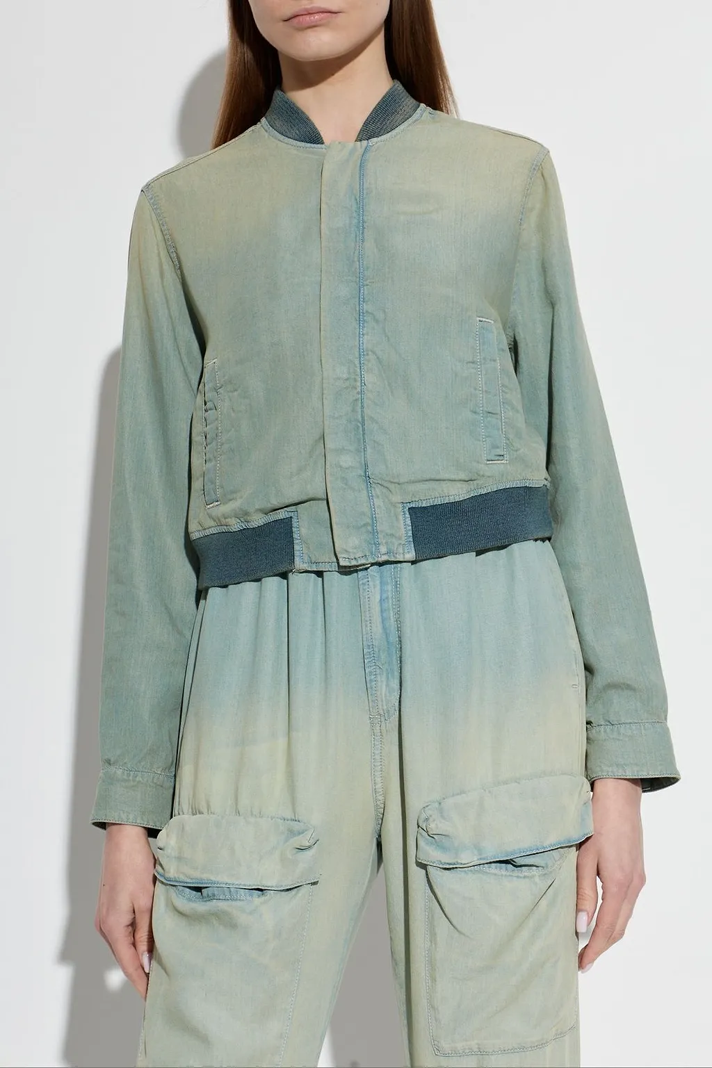 Diesel De Rania Cropped Bomber Jacket