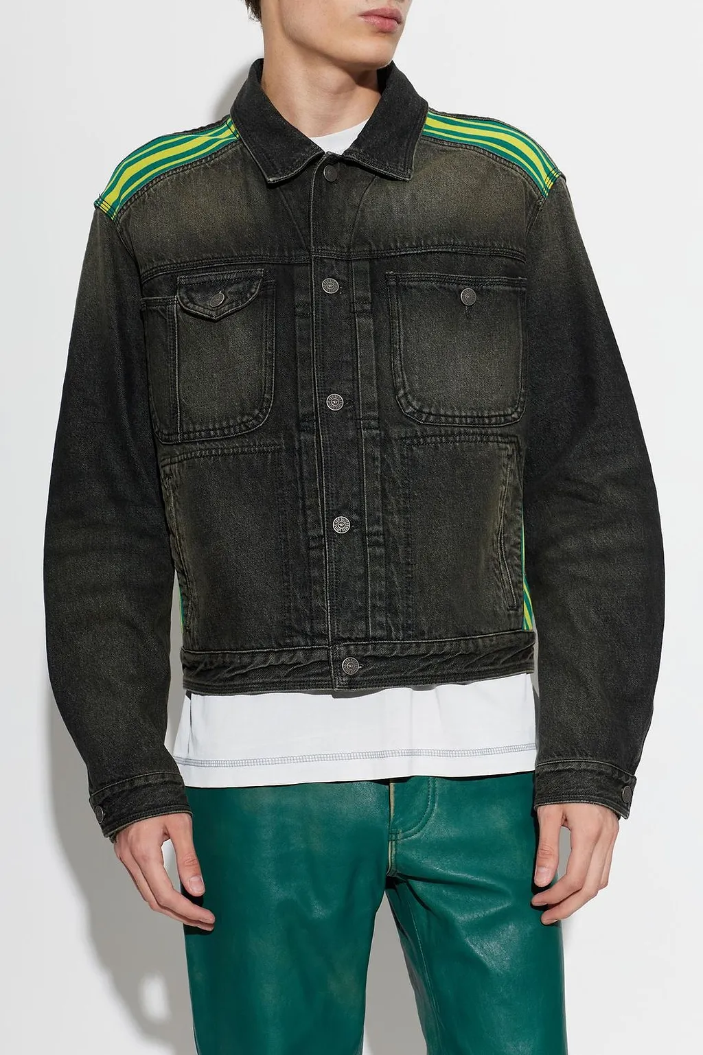 Diesel D Bas Fsj 1 Striped Denim Jacket
