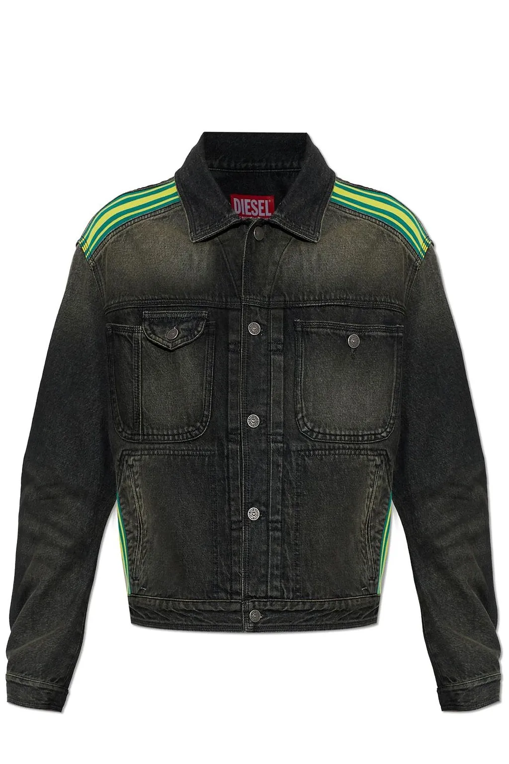 Diesel D Bas Fsj 1 Striped Denim Jacket