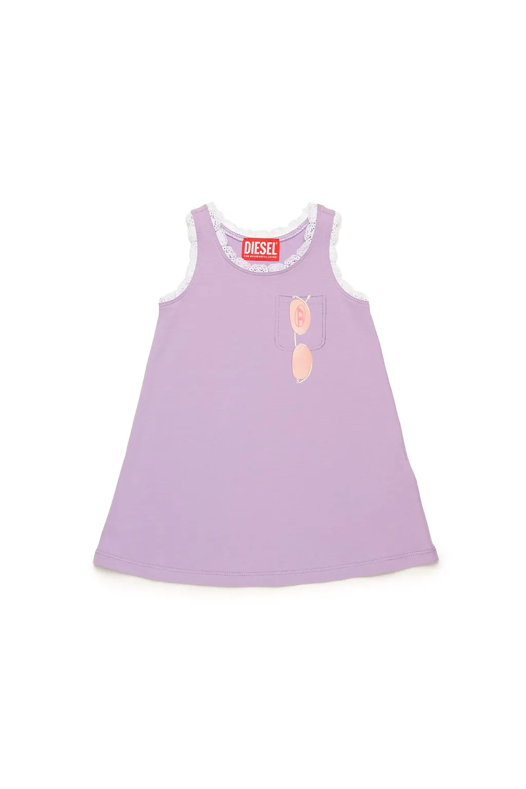 Diesel Kids Lace Trim Sleeveless Dress