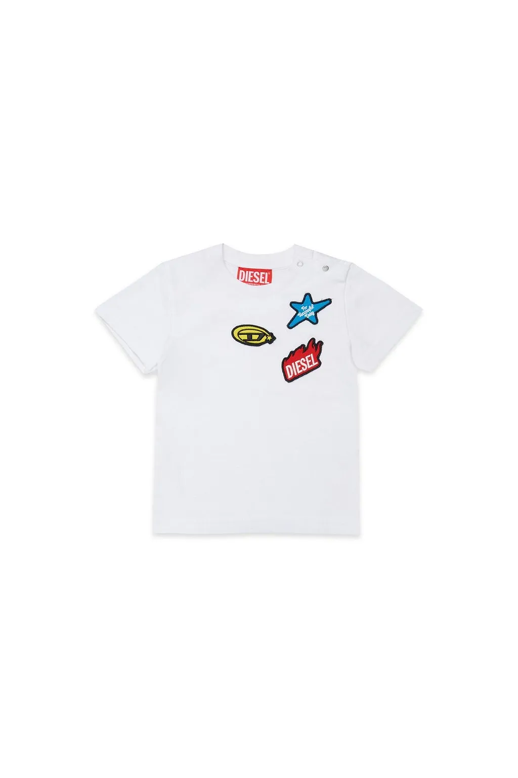 Diesel Kids Logo Patch Crewneck T-Shirt