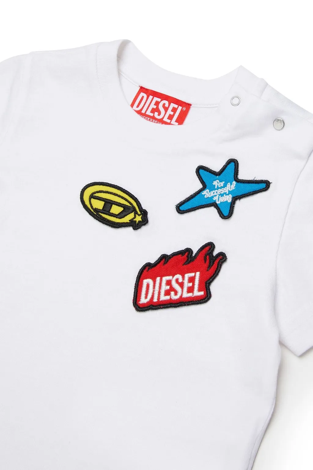 Diesel Kids Logo Patch Crewneck T-Shirt