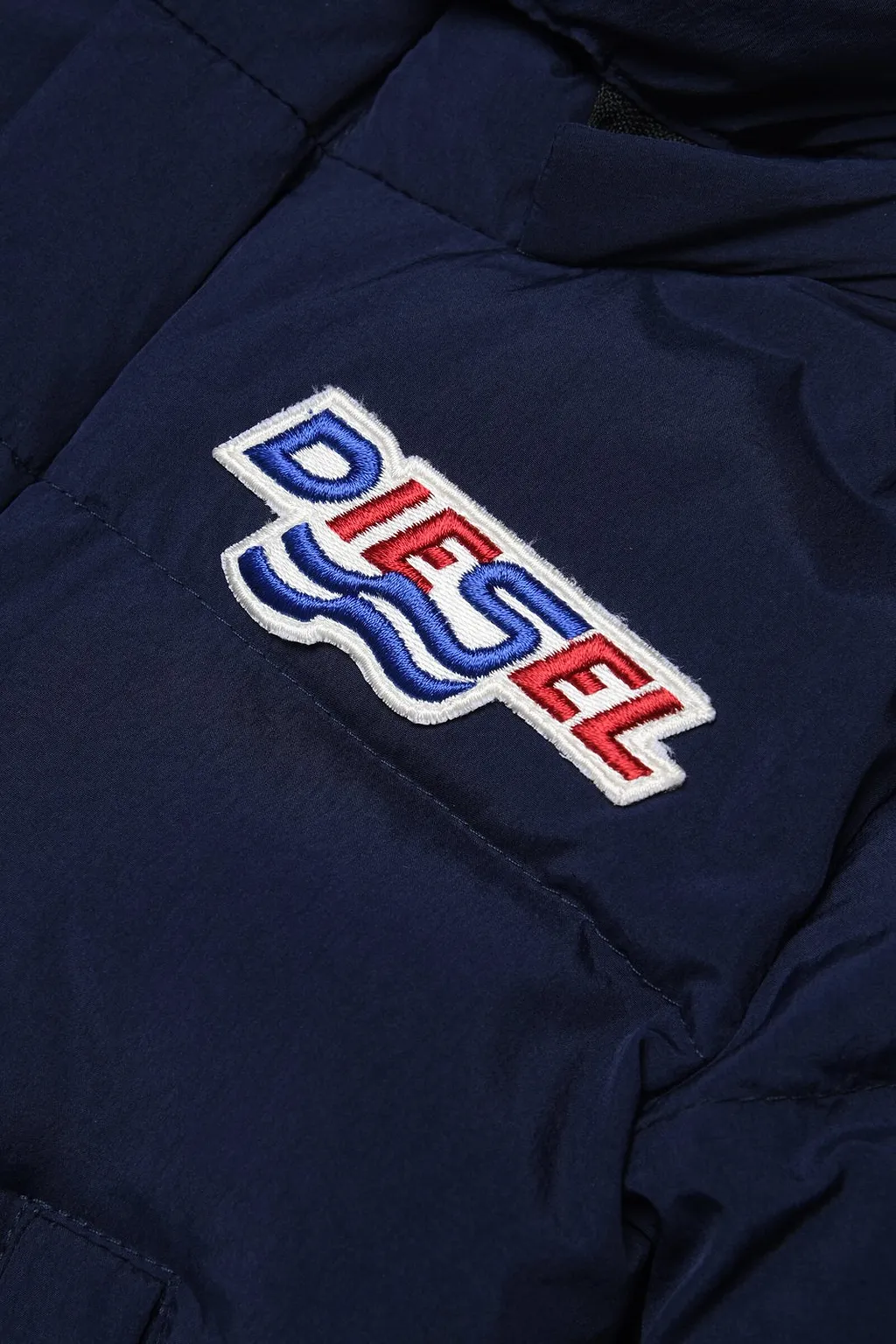 Diesel Kids Logo Patch Long-Sleeved Padded Coat
