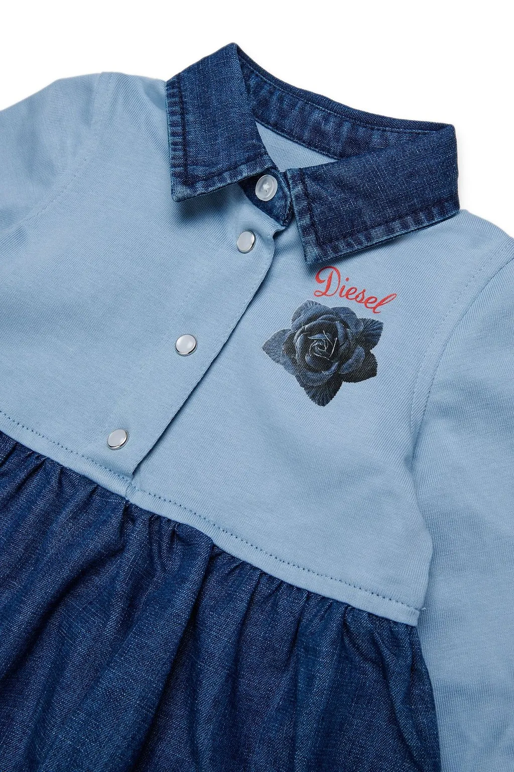 Diesel Kids Droseb Rose-Print Denim Dress