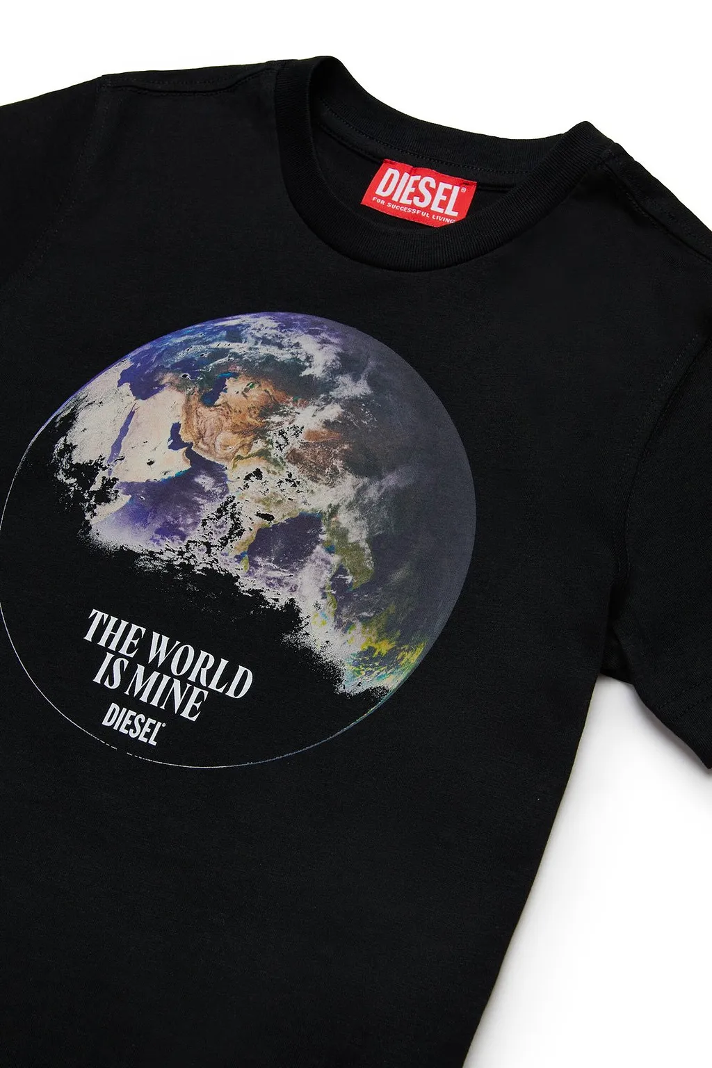 Diesel Kids Earth Printed Crewneck T-Shirt