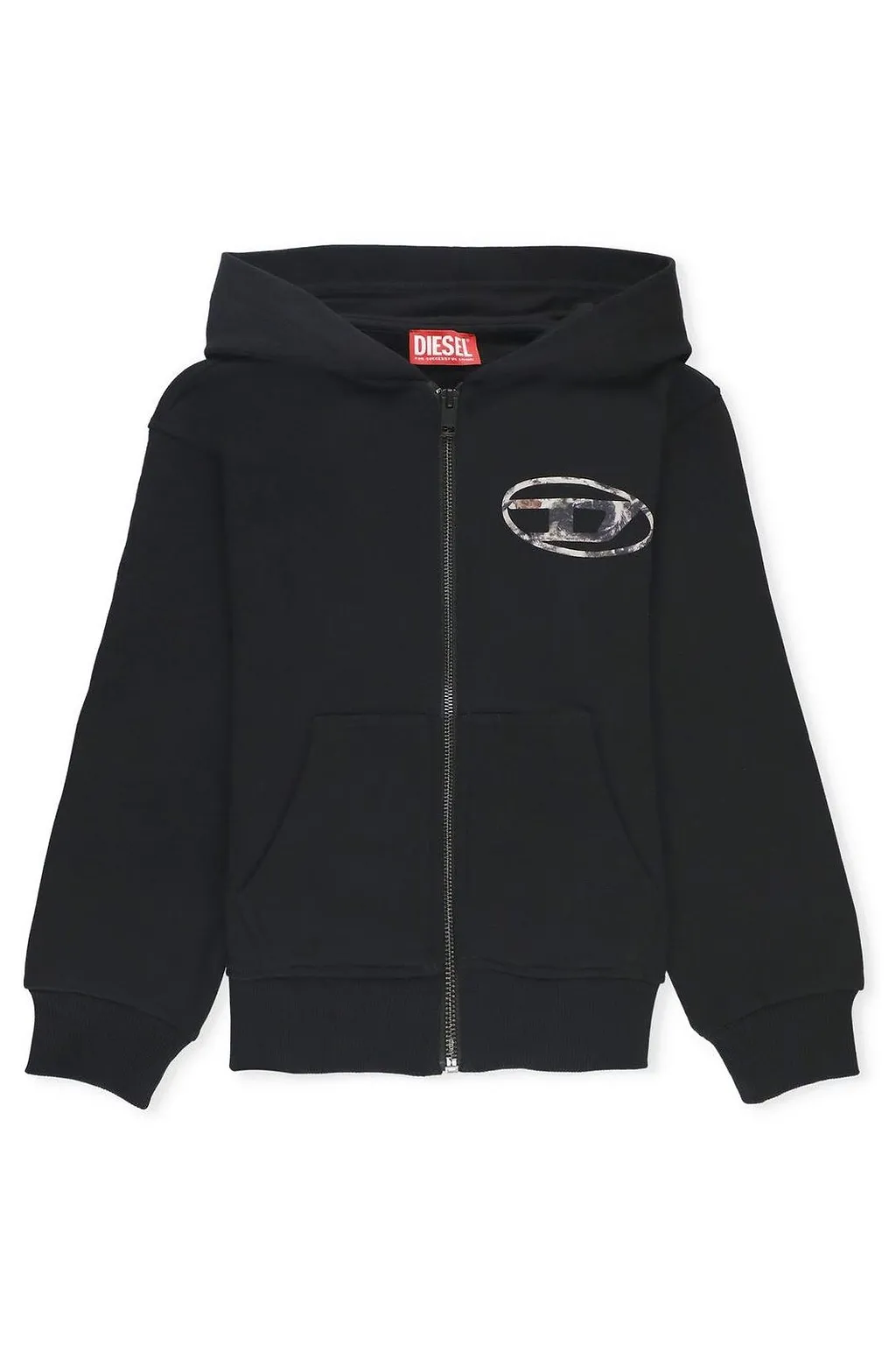 Diesel Kids Logo-Printed Zipped Hooded Jacket