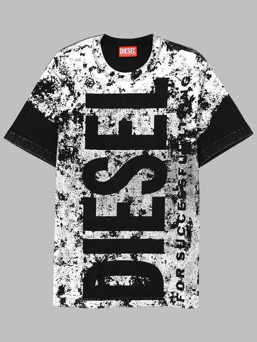 Diesel Kids Over Logo Print T-Shirt