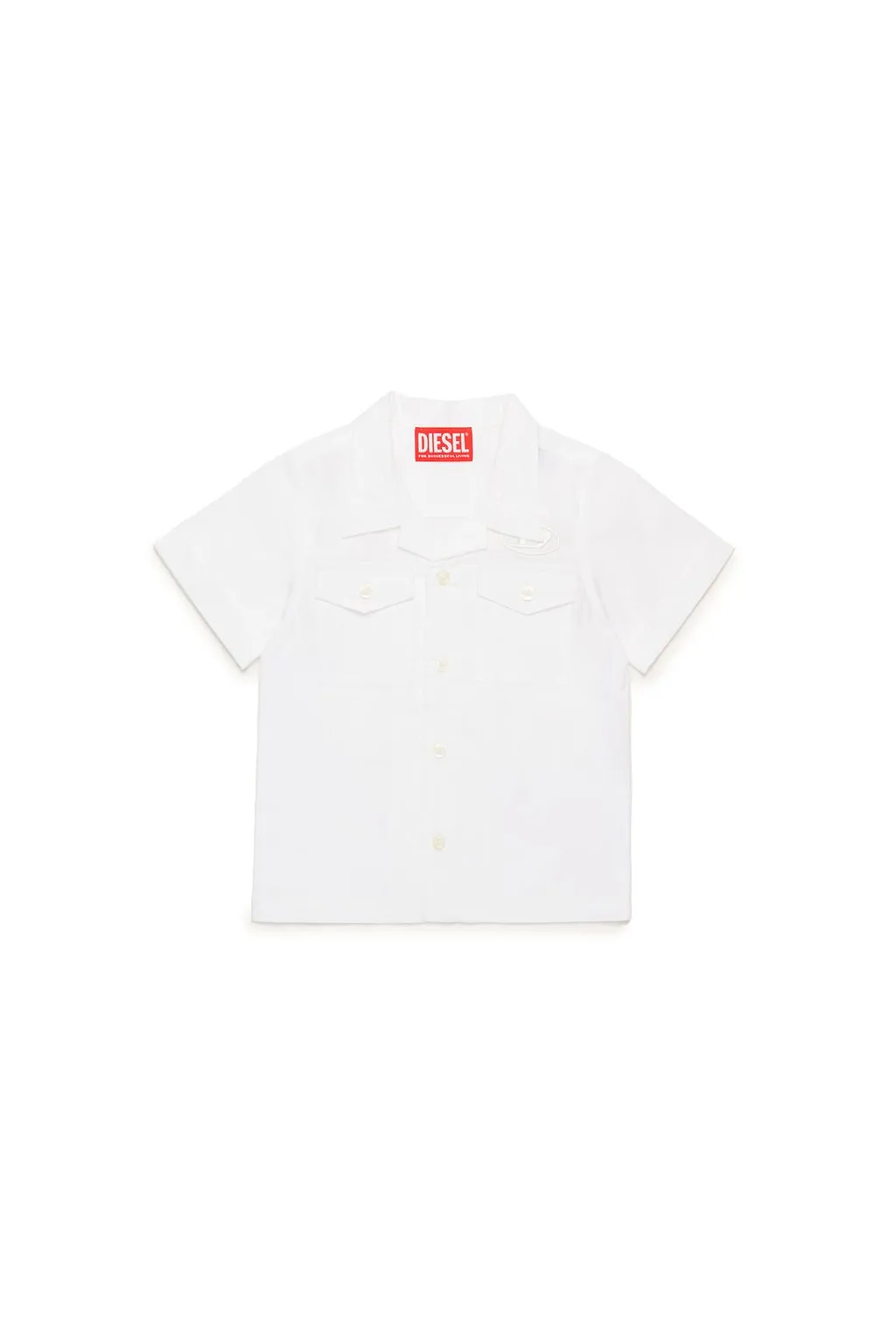 Diesel Kids Oval-D Logo Embroidered Bowling Shirt