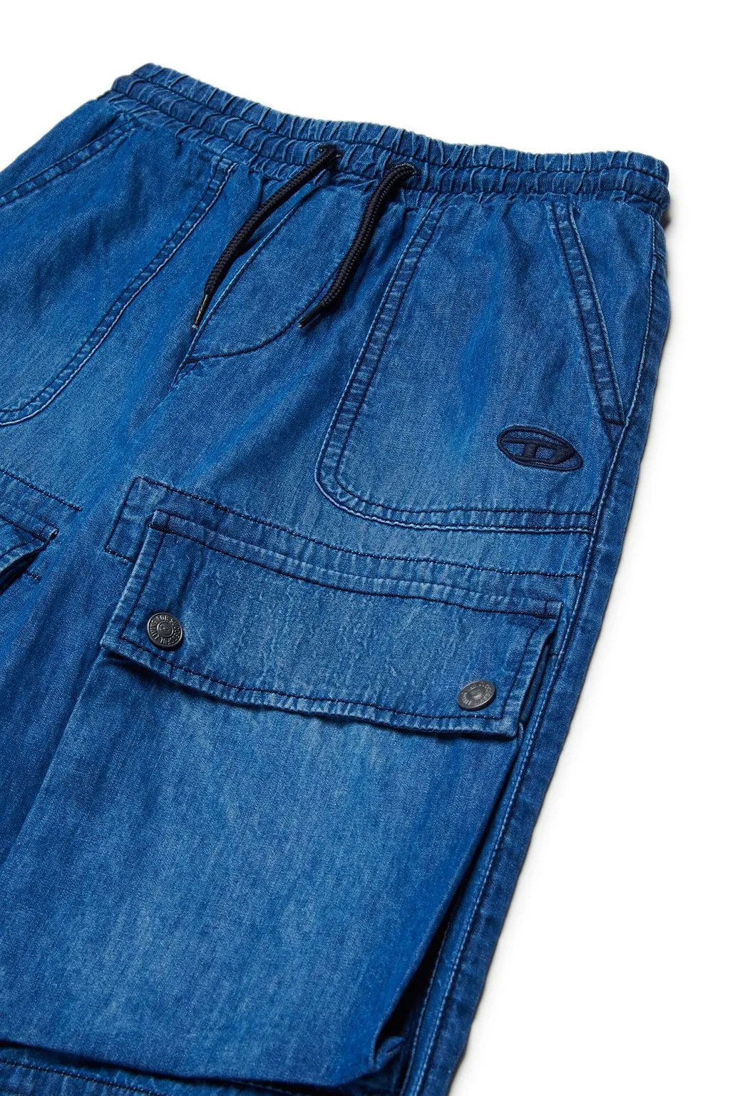 Diesel Kids Oval-D Logo Embroidered Cargo Jeans