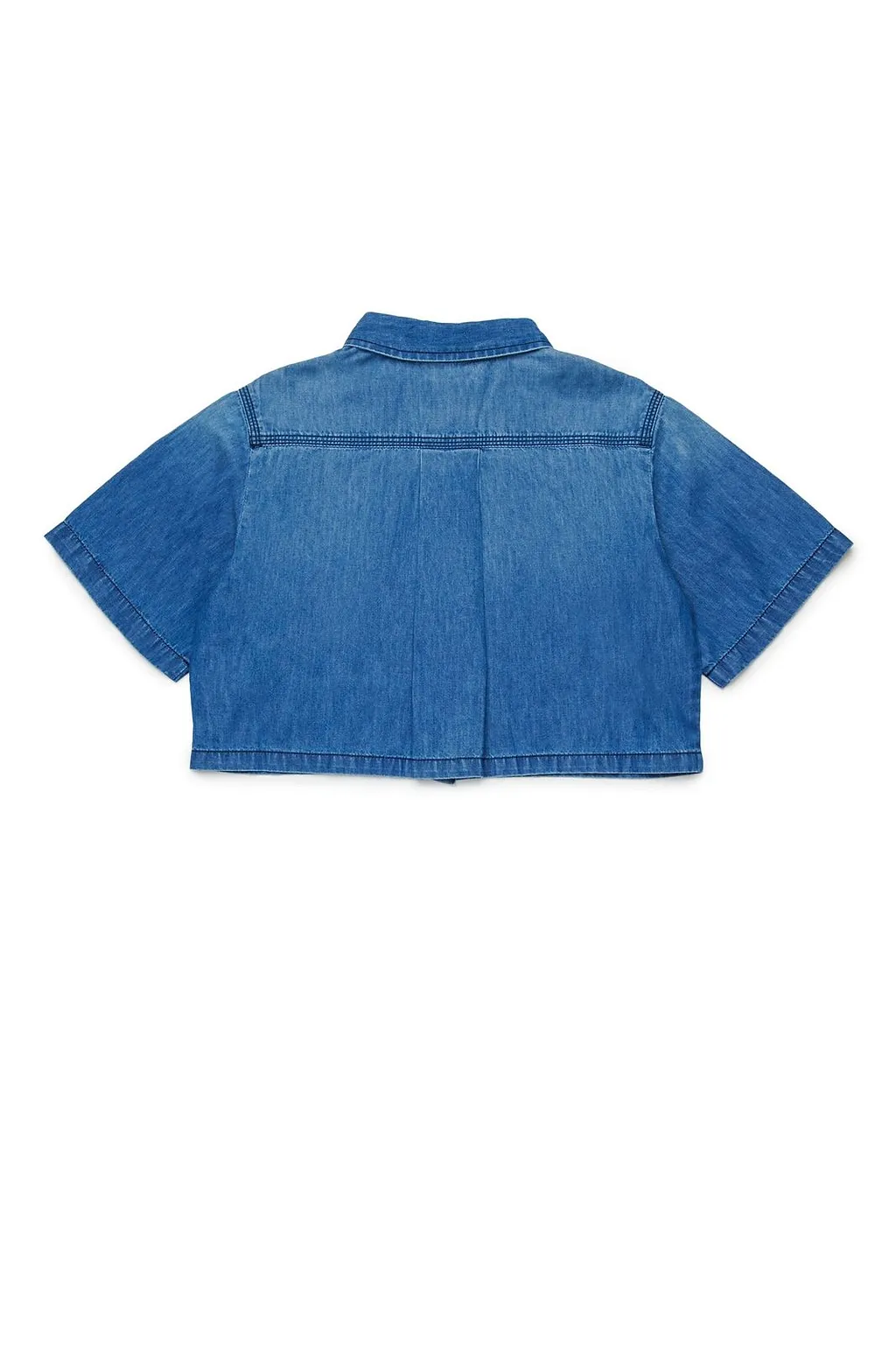 Diesel Kids Oval-D Logo Embroidered Denim Shirt