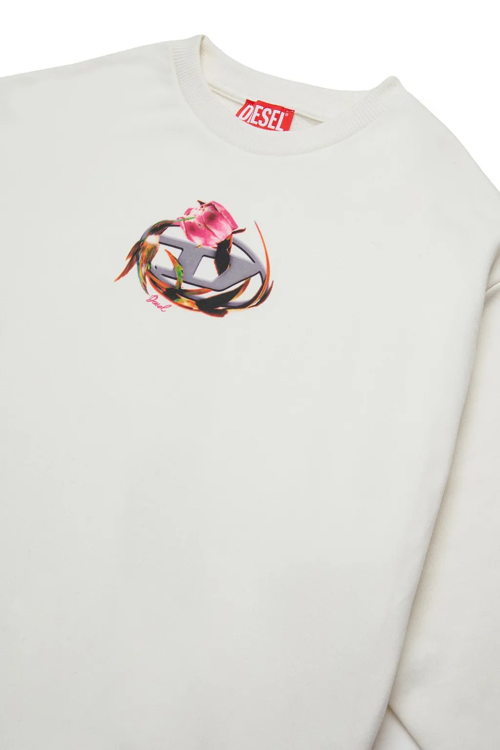 Diesel Kids Oval-D Logo Floral Printed Crewneck Sweatshirt