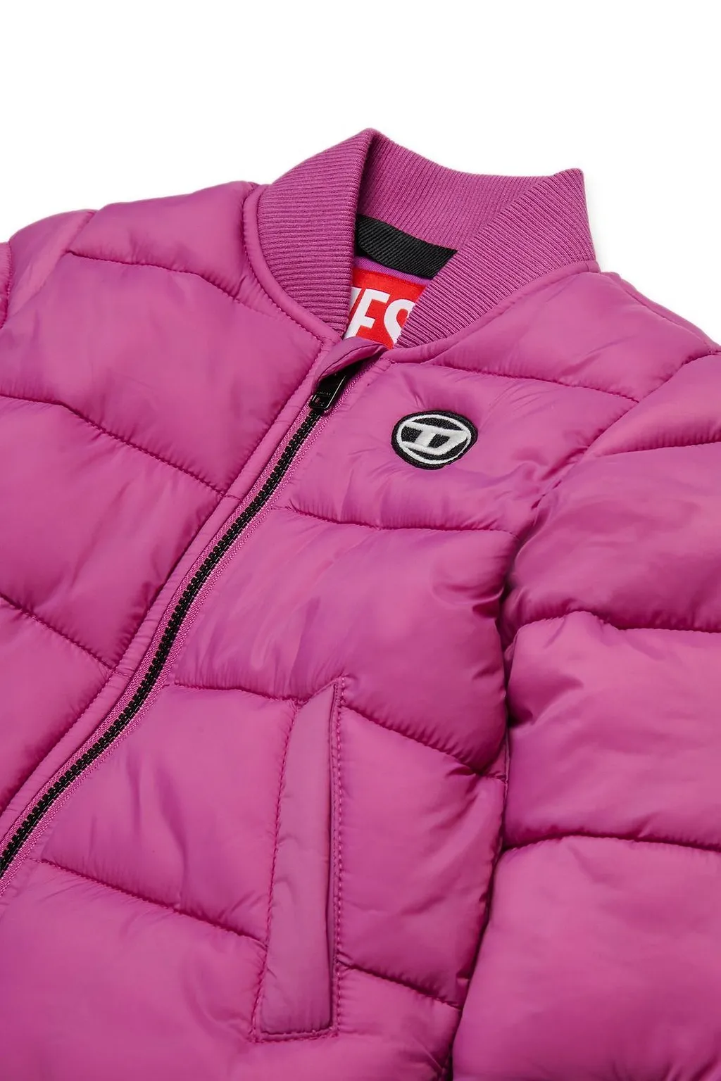 Diesel Kids Oval-D Logo Patch Padded Jacket