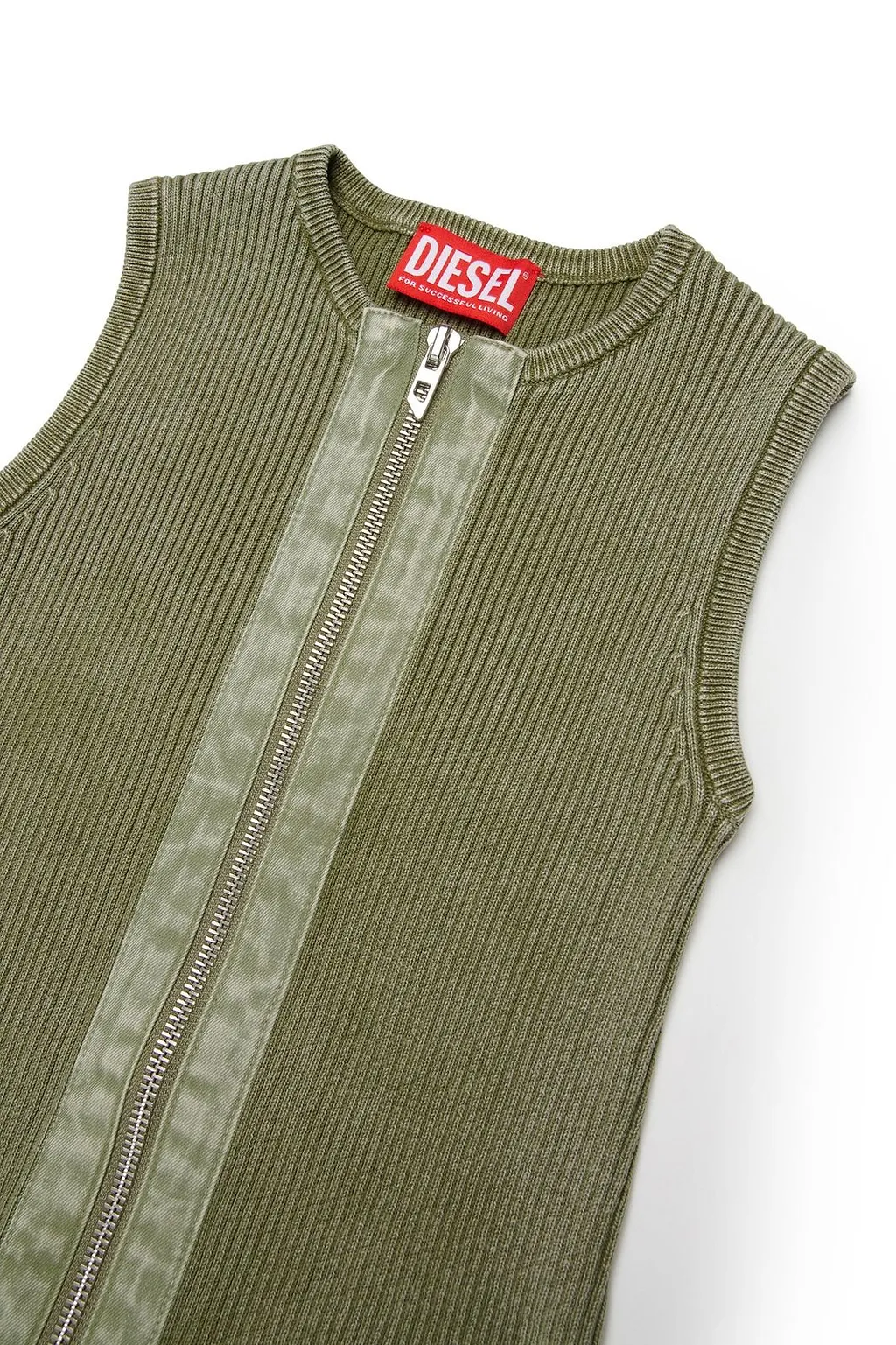 Diesel Kids Zip-Up Sleeveless Ribbed-Knit Dress