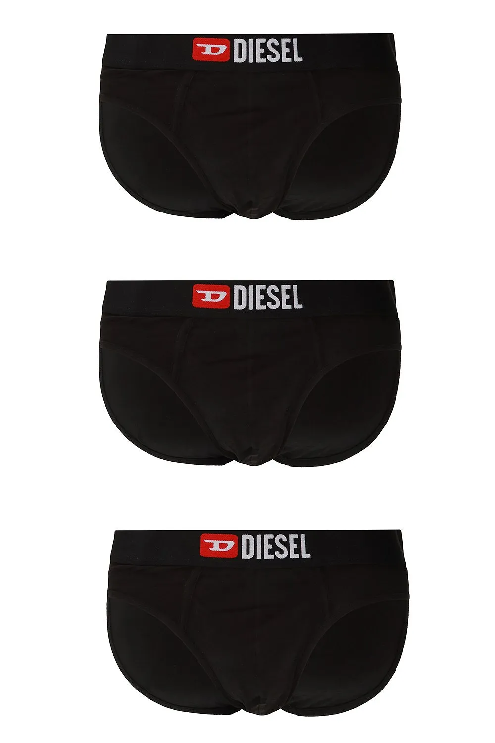 Diesel Pack Of Three Logo Waistband Briefs