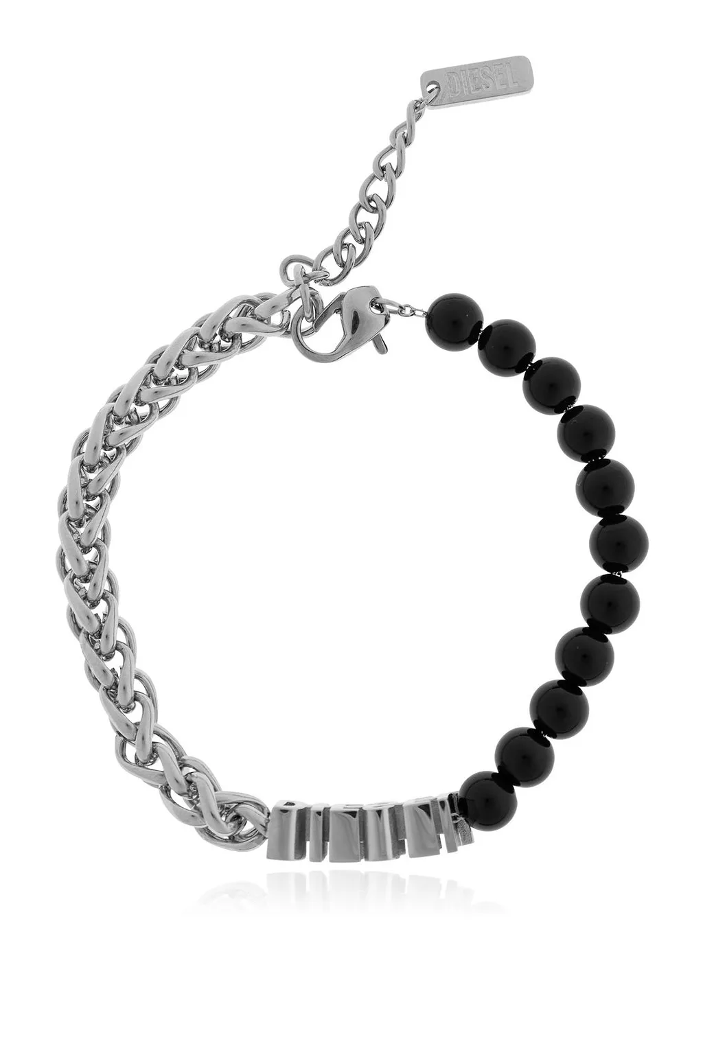 Diesel Logo Beaded Chain Bracelet