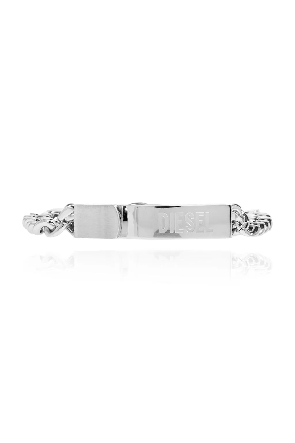 Diesel Logo Engraved Chained Bracelet