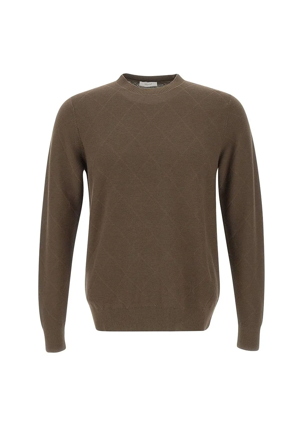 Diktat Diamond-Knit Crew Neck Knitted Sweater