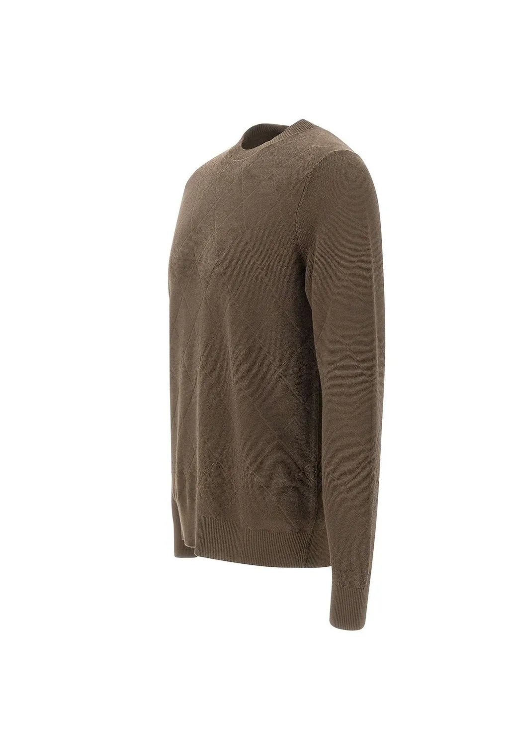 Diktat Diamond-Knit Crew Neck Knitted Sweater