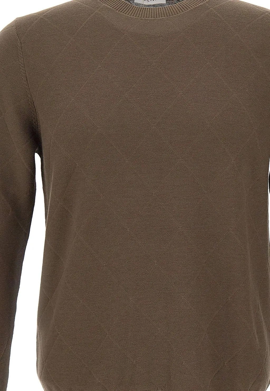 Diktat Diamond-Knit Crew Neck Knitted Sweater