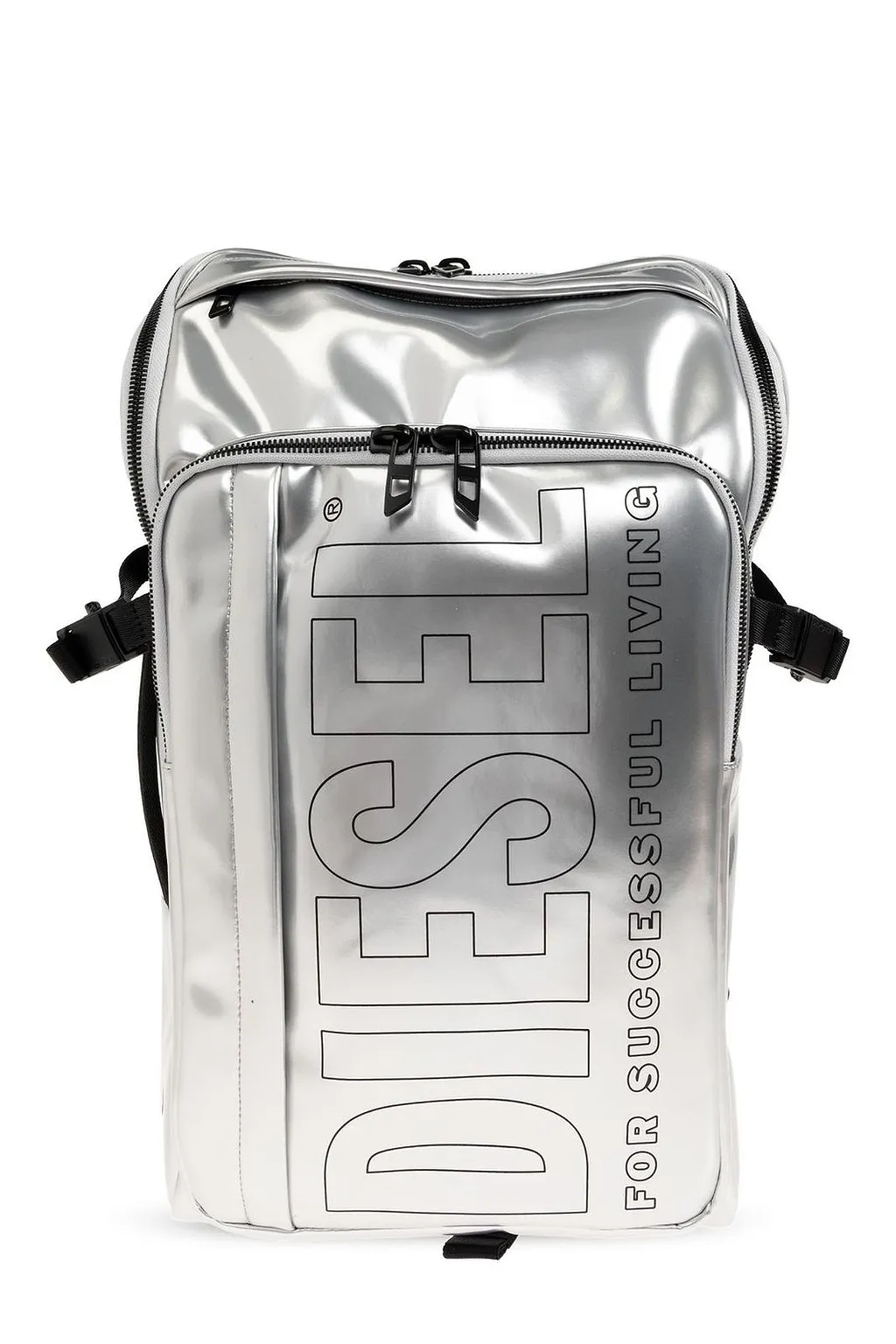 Diesel Logo Print Zip-Up Backpack