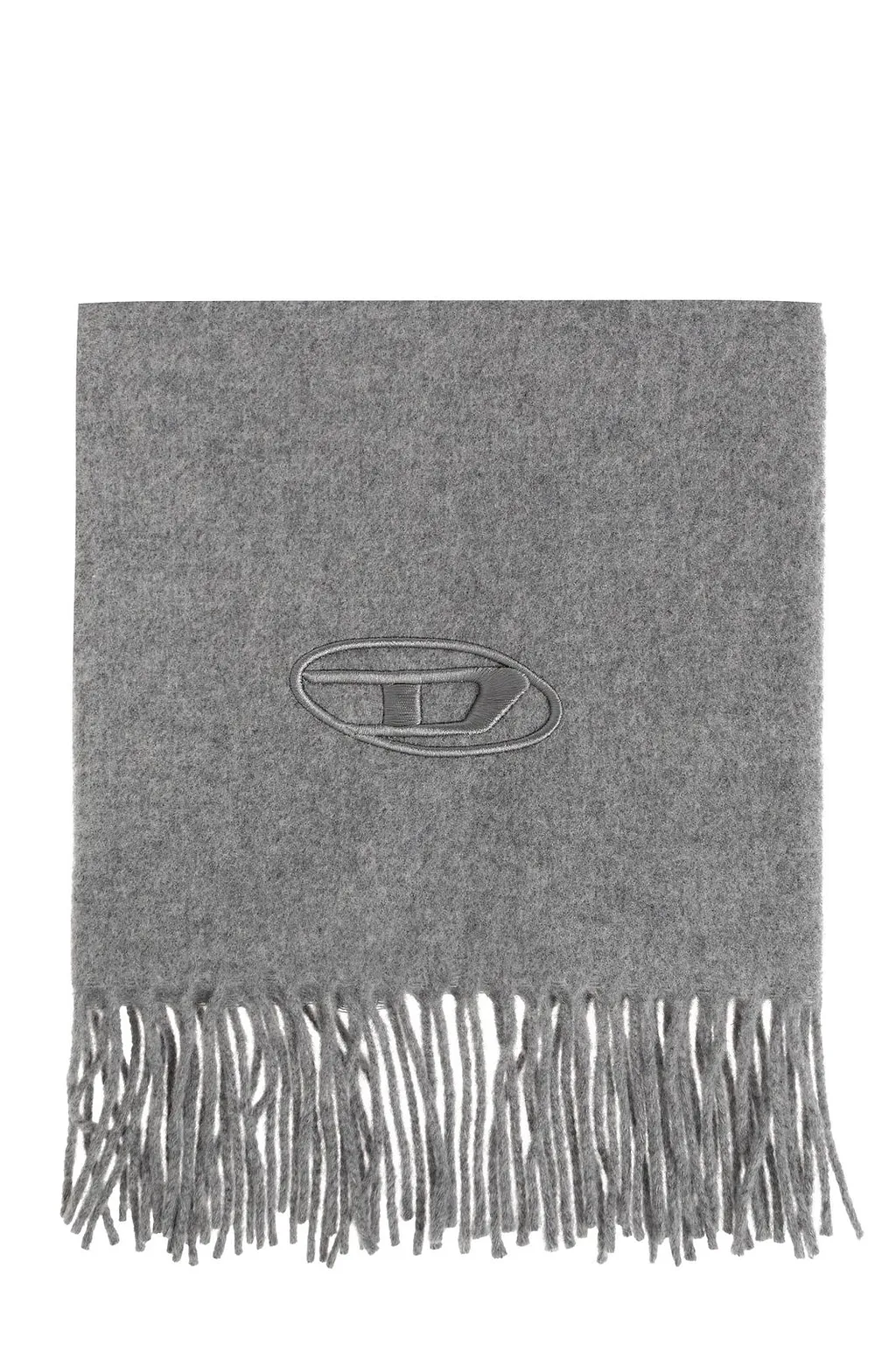 Diesel S-Imon-D-Long Logo Fringed Scarf