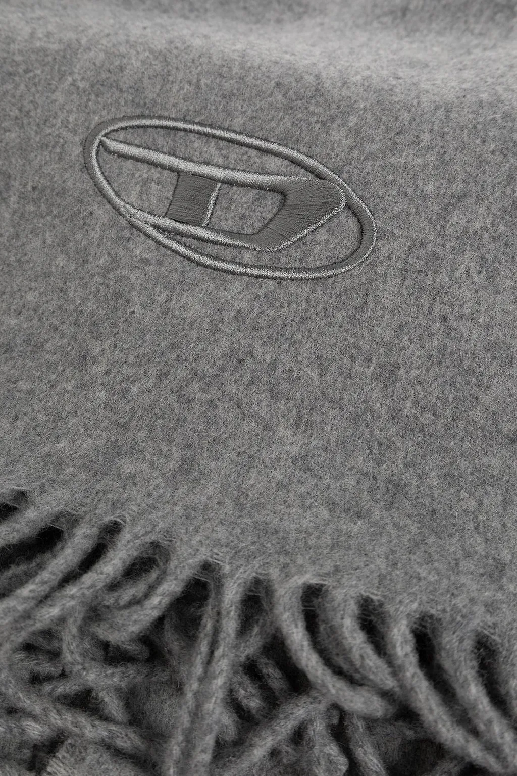 Diesel S-Imon-D-Long Logo Fringed Scarf