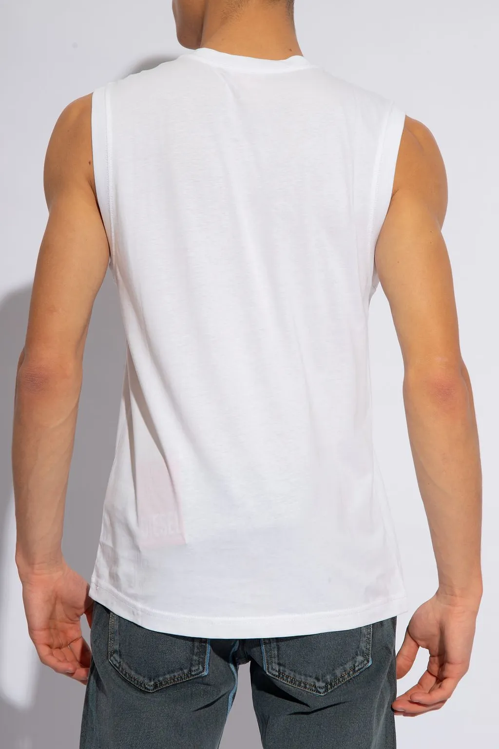 Diesel T-Isco-Div Logo Printed Tank Top