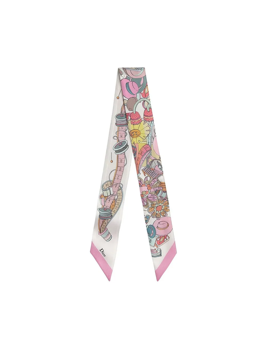 Dior Graphic Print Skinny Scarf