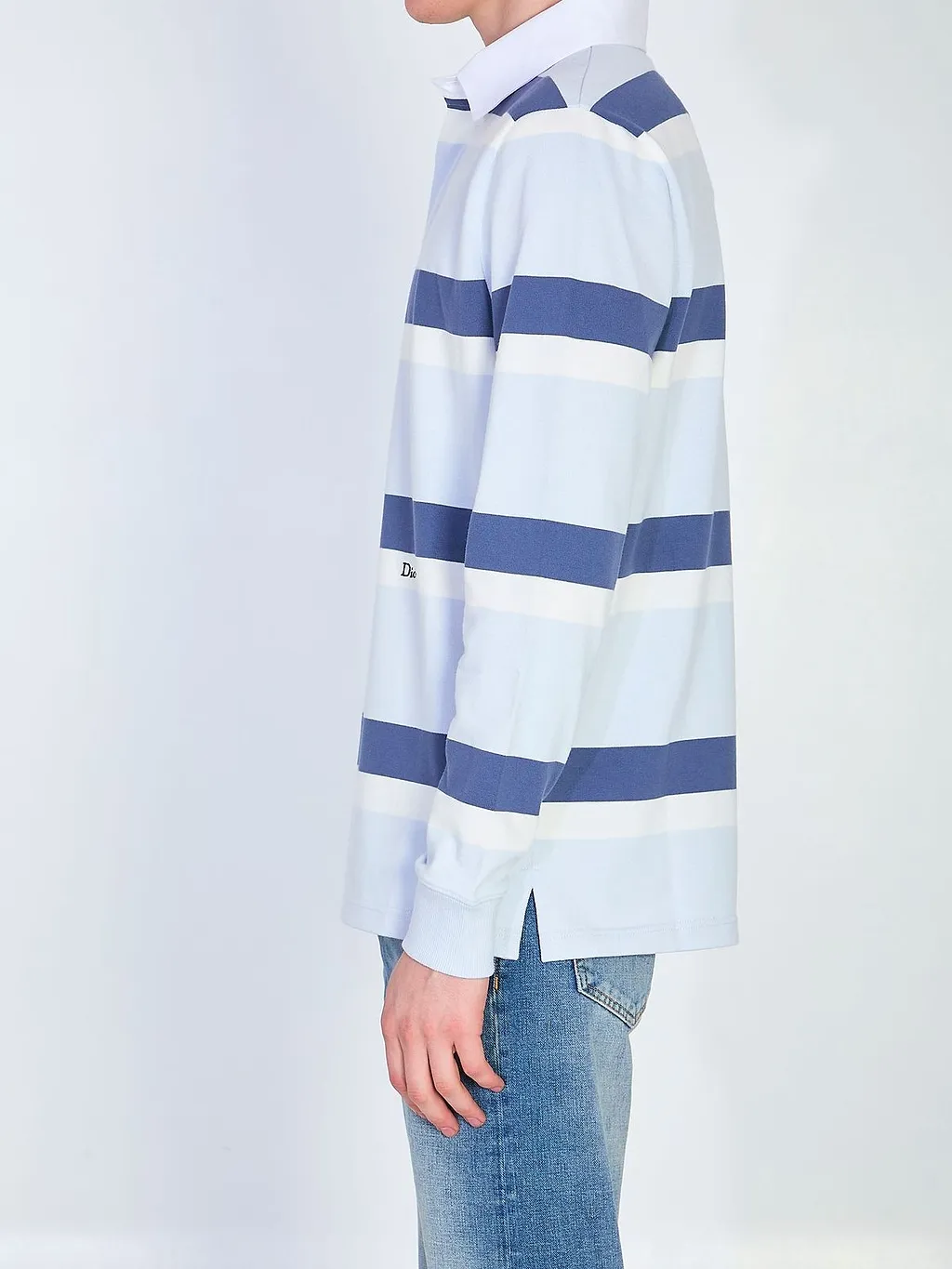 Dior Homme Striped Long Sleeve Polo Shirt