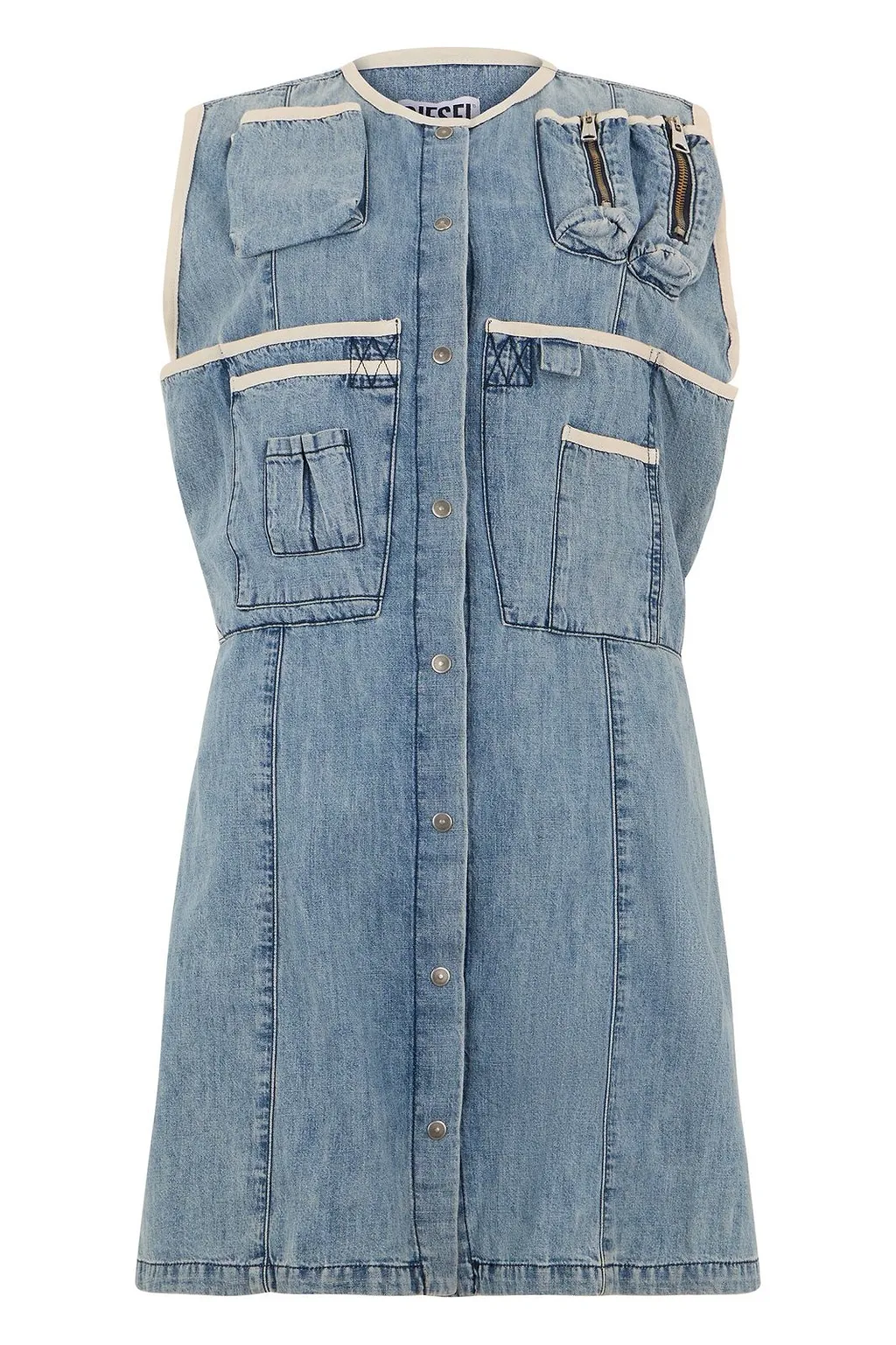 Diesel De-Glos-Fs Denim Sleeveless Dress