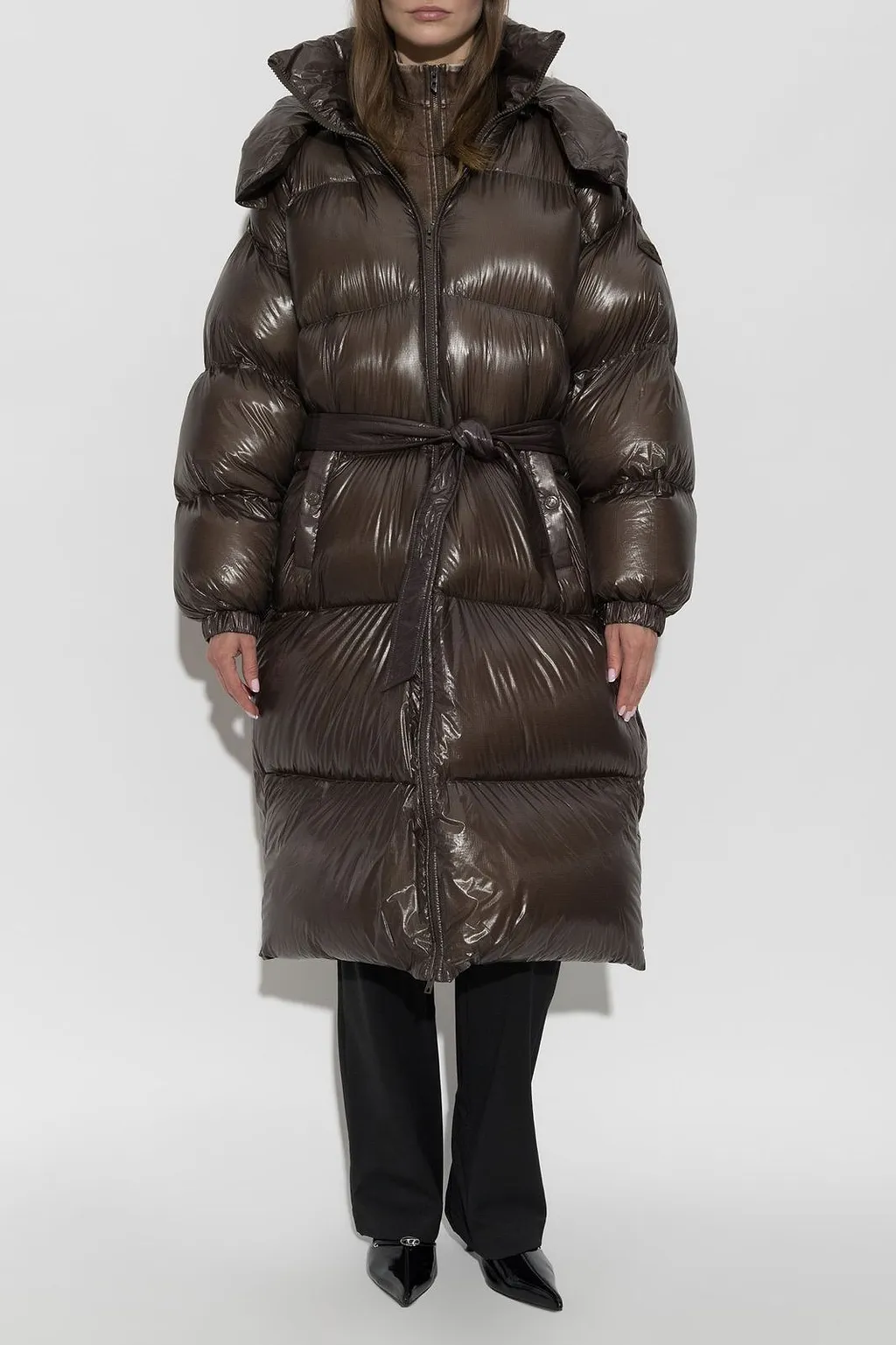 Diesel W-Isher Belted Long Down Puffer Coat