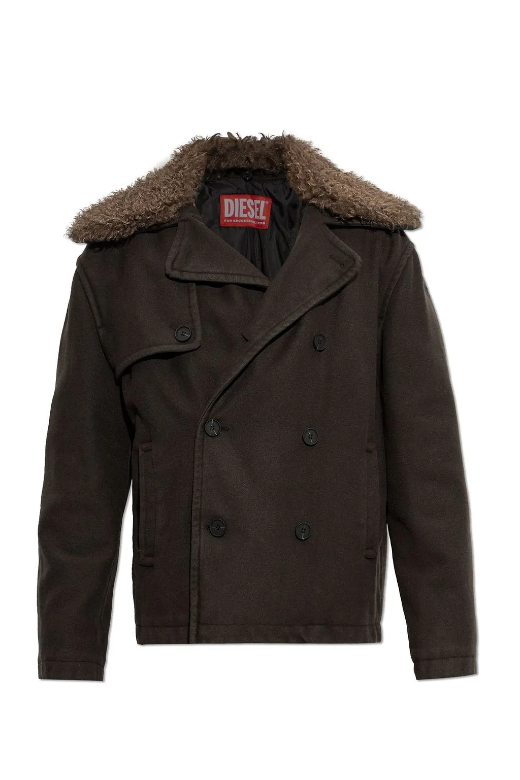 Diesel W Jake Qmch Shearling Collar Coat