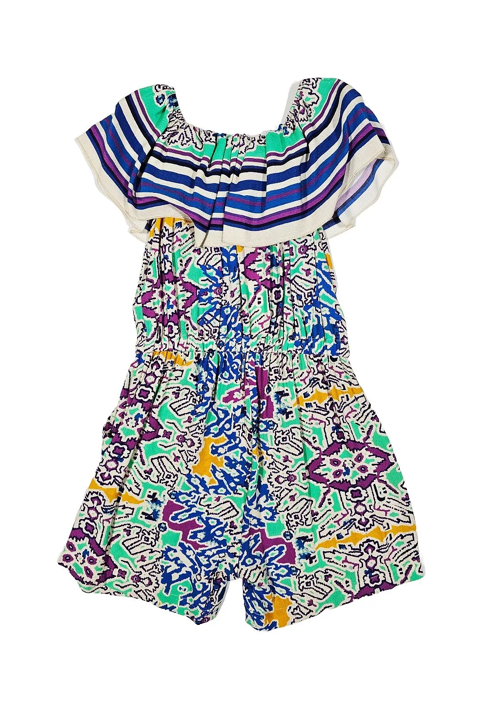 Printed Ruffled Neck Jumpsuit