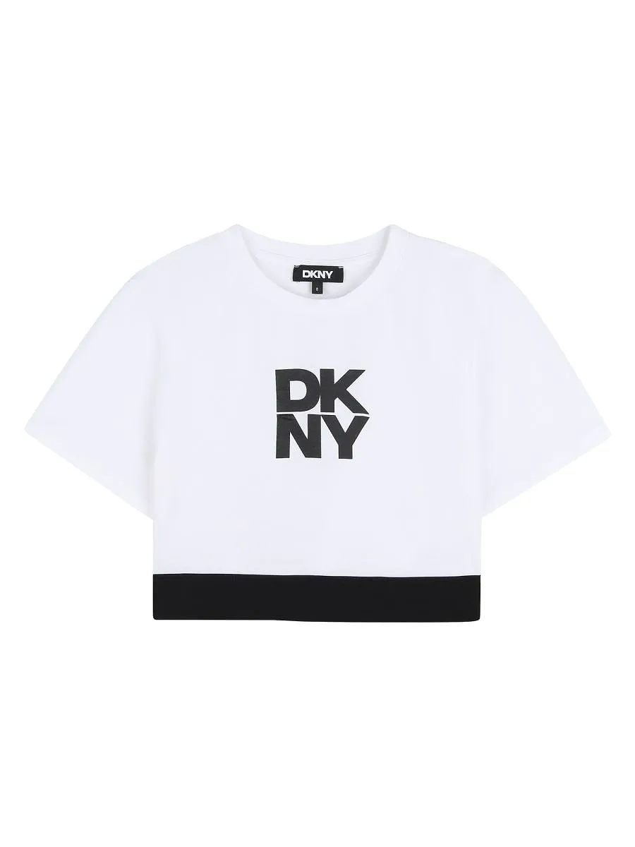 Dkny Kids Logo Crop Top And Leggings Suit