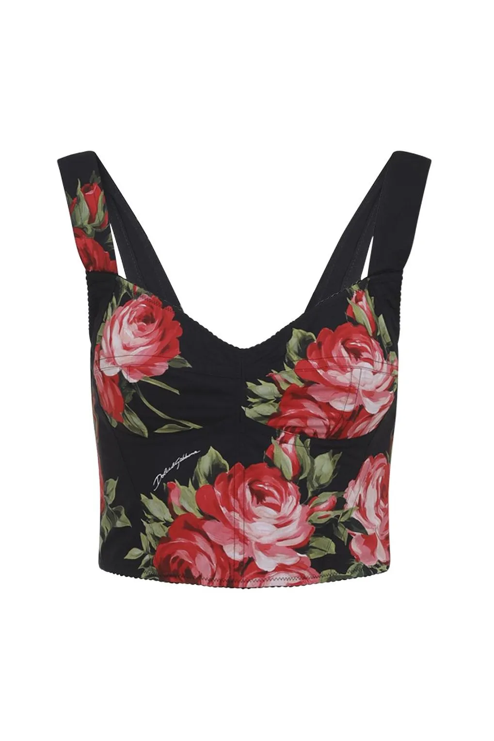 Dolce & Gabbana Bouquet-Print Bustier Top