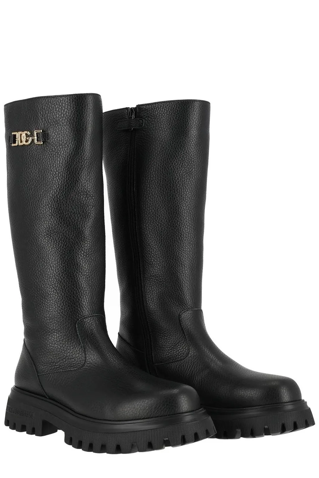 Dolce & Gabbana Kids Dg Plaque Chunky Boots