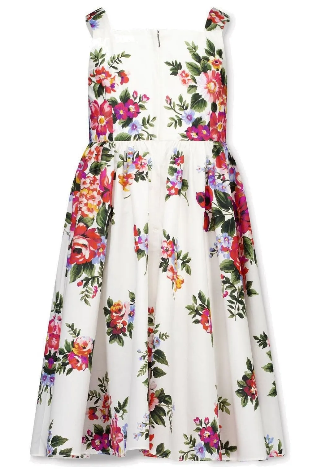 Flower Bouquet-Printed Poplin Dress